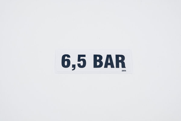 Aufkleber "6,5 bar"