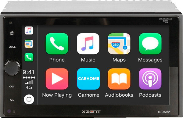 Xzent Multimeda- und Navigationssystem X-227 incl Bluetooth, und Apple Carplay / Android Auto