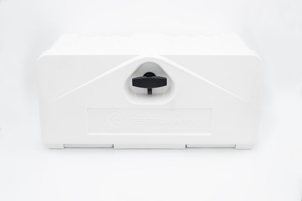 STABILO Slick-Box 500-4, Staubox,  Farbe: weiß, mit Firmenlogo "Esselmann"